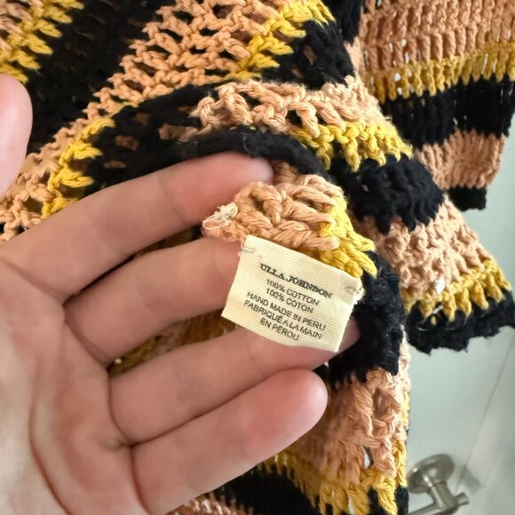 Ulla Johnson Amata Crochet Knit Sweater Top Size Small Color Pink Yellow - Picture 3 of 4